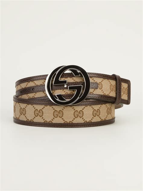 gucci mens brown logo belt 80s